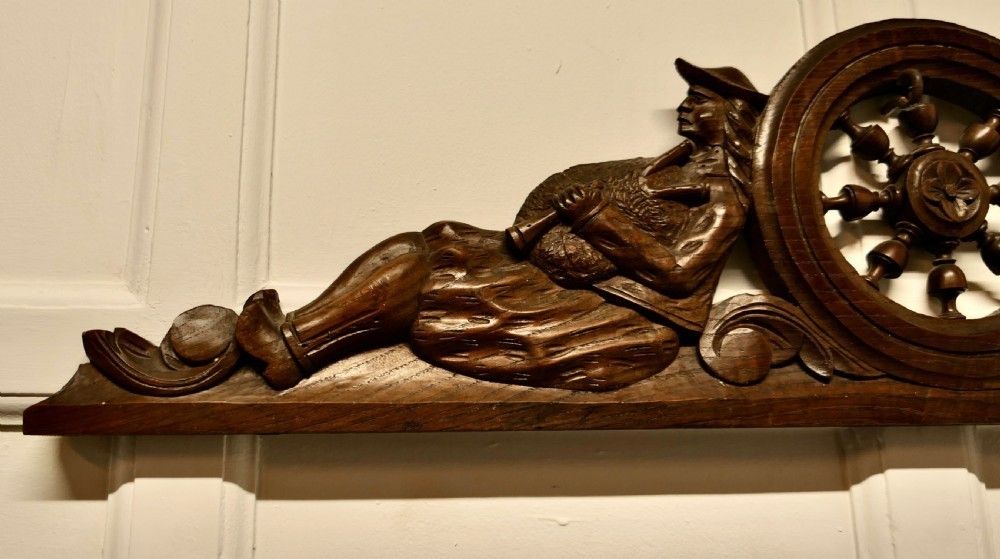 Bretton Carved Oak Decorative Pediment, Over Door photo Home Fixtures