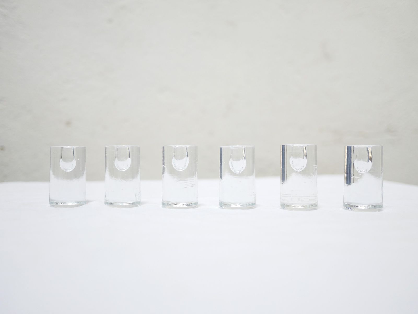 Series Of 6 Vintage Blown Glass Candlesticks Edited By Guaxs photo vinterior