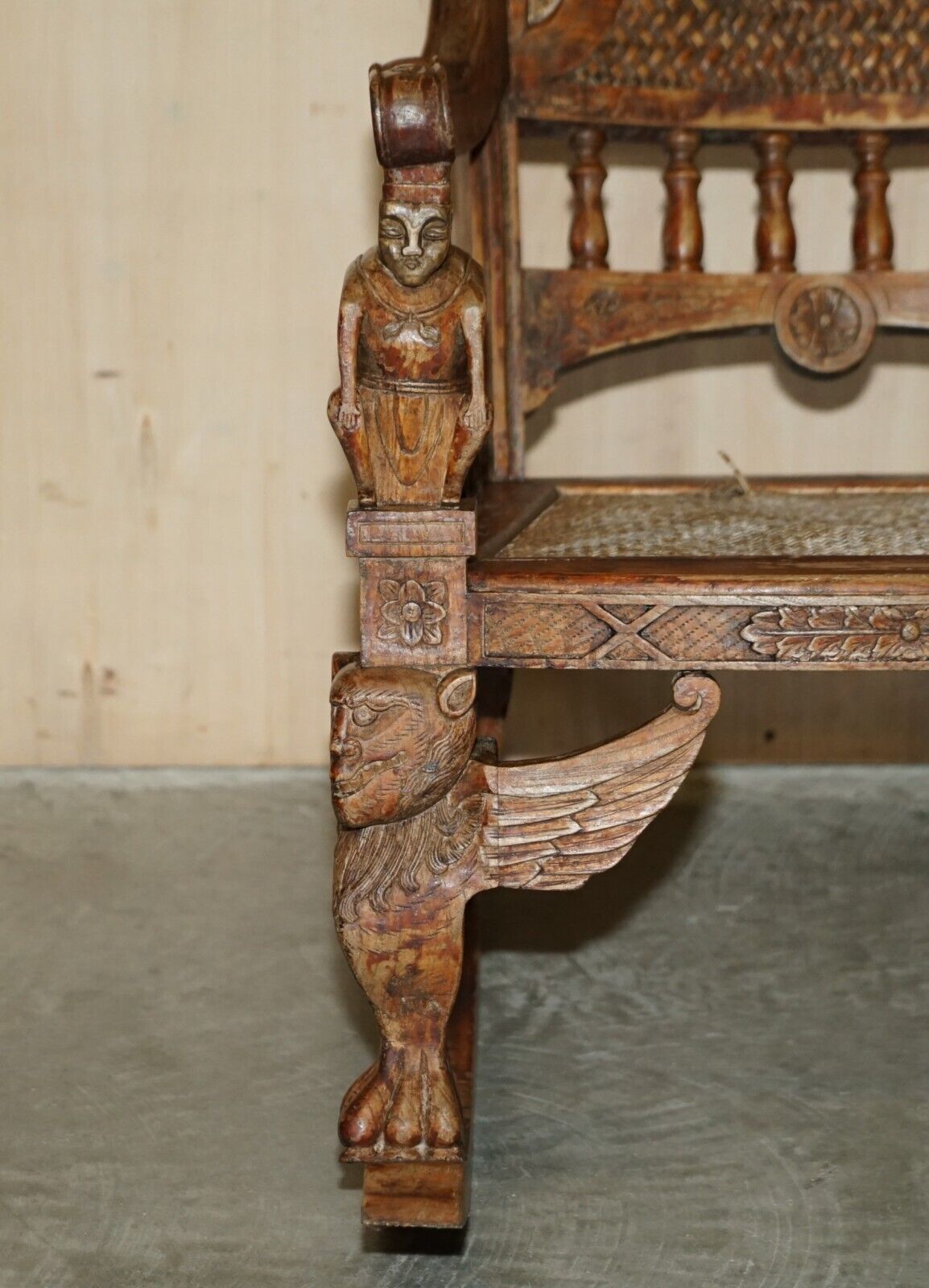 Hand Carved Antique Original Tibetan Rocking Armchair Must See Collectors Piece photo 2950.0