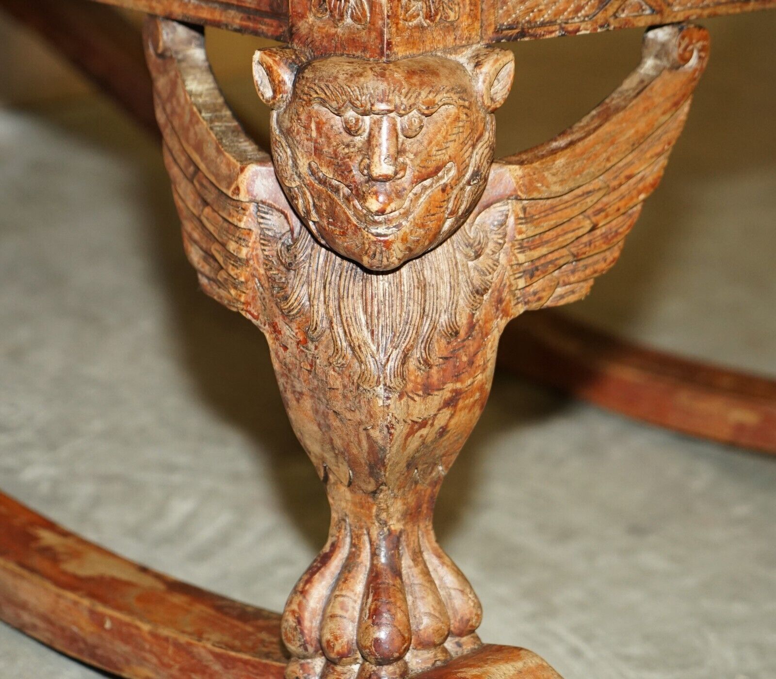 Hand Carved Antique Original Tibetan Rocking Armchair Must See Collectors Piece photo buy