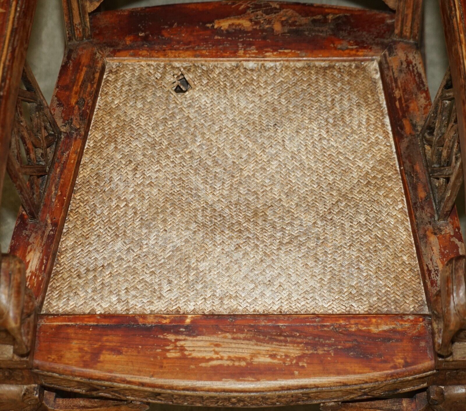 photo furniture Hand Carved Antique Original Tibetan Rocking Armchair Must See Collectors Piece