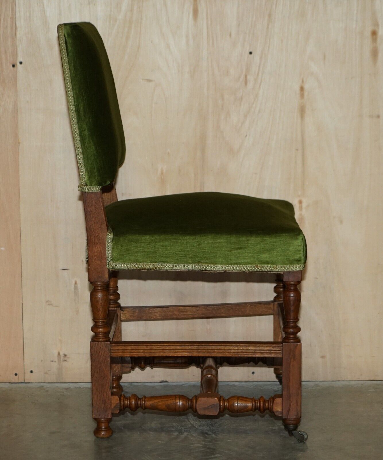 Furniture Fine Antique Victorian Original Stamped Edward And Roberts Green Desk Office Chair photo