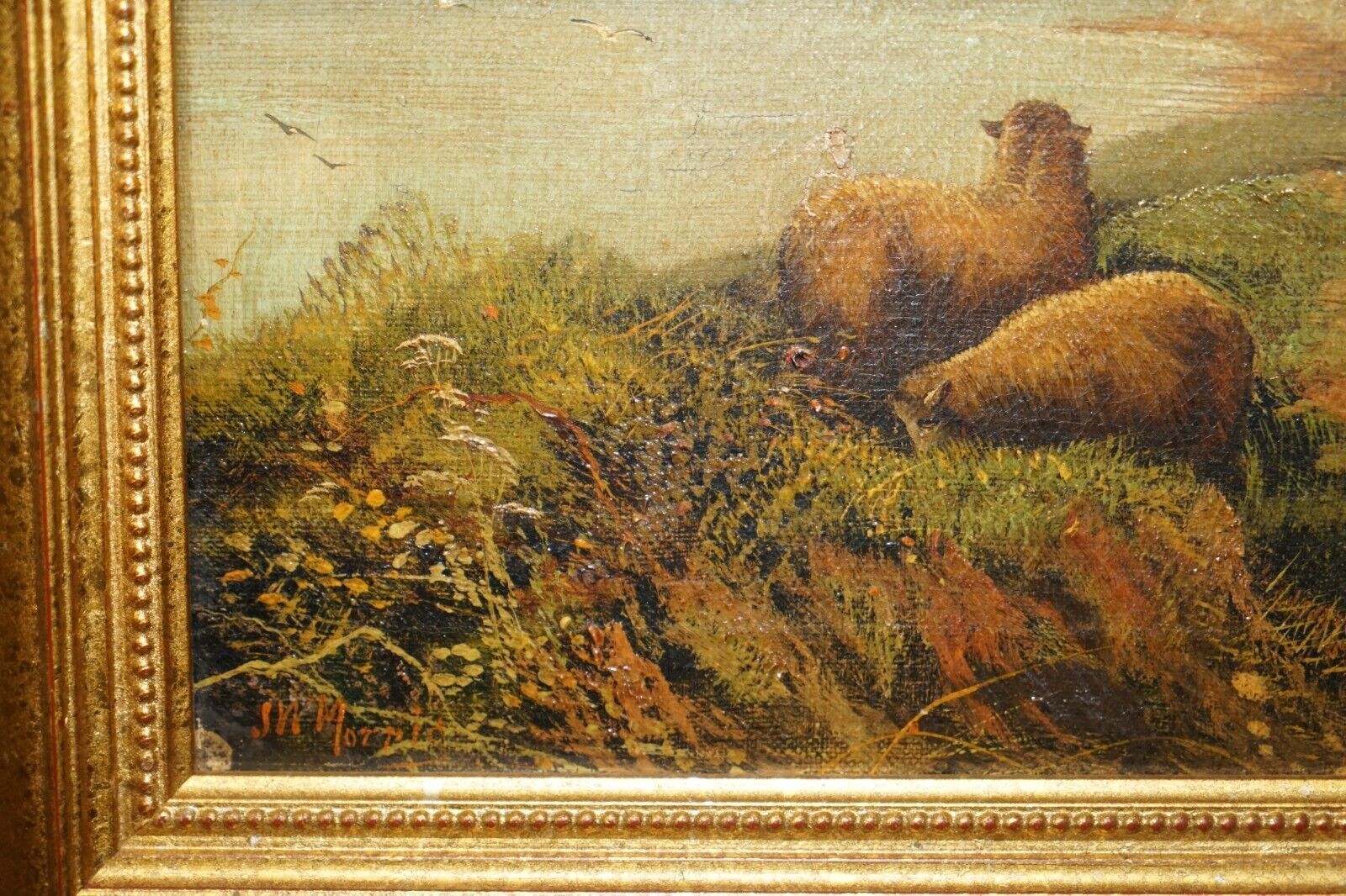 photo furniture Pair Of Antique Original John W Morris 1865 1924 Landscape Sheep Oil Paintings