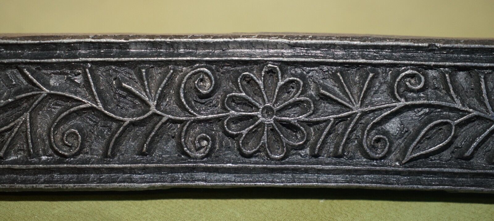Very Collectable Antique Hand Carved Floral Boarder Printing Block For Wallpaper photo vintage