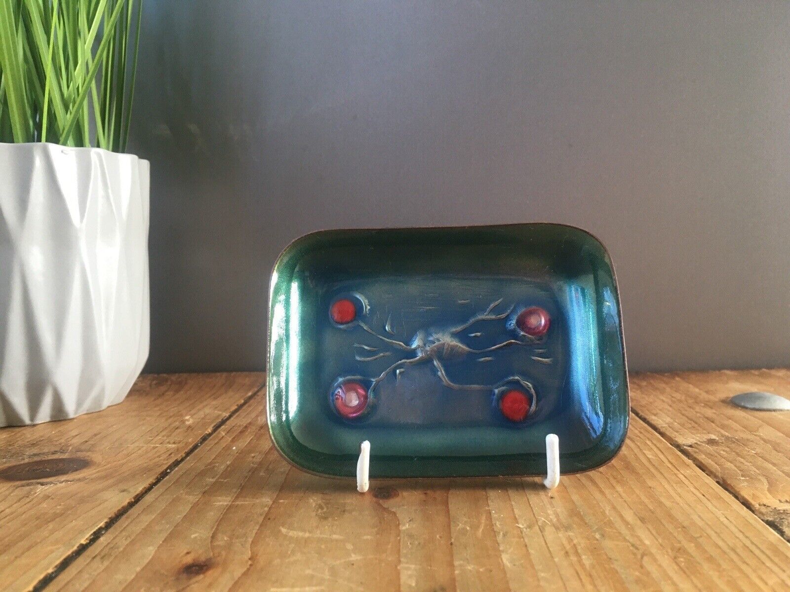 60's Modernist Laurana Rame D'arte Italy Franco Bastianelli Enamel Pin Dish 70's