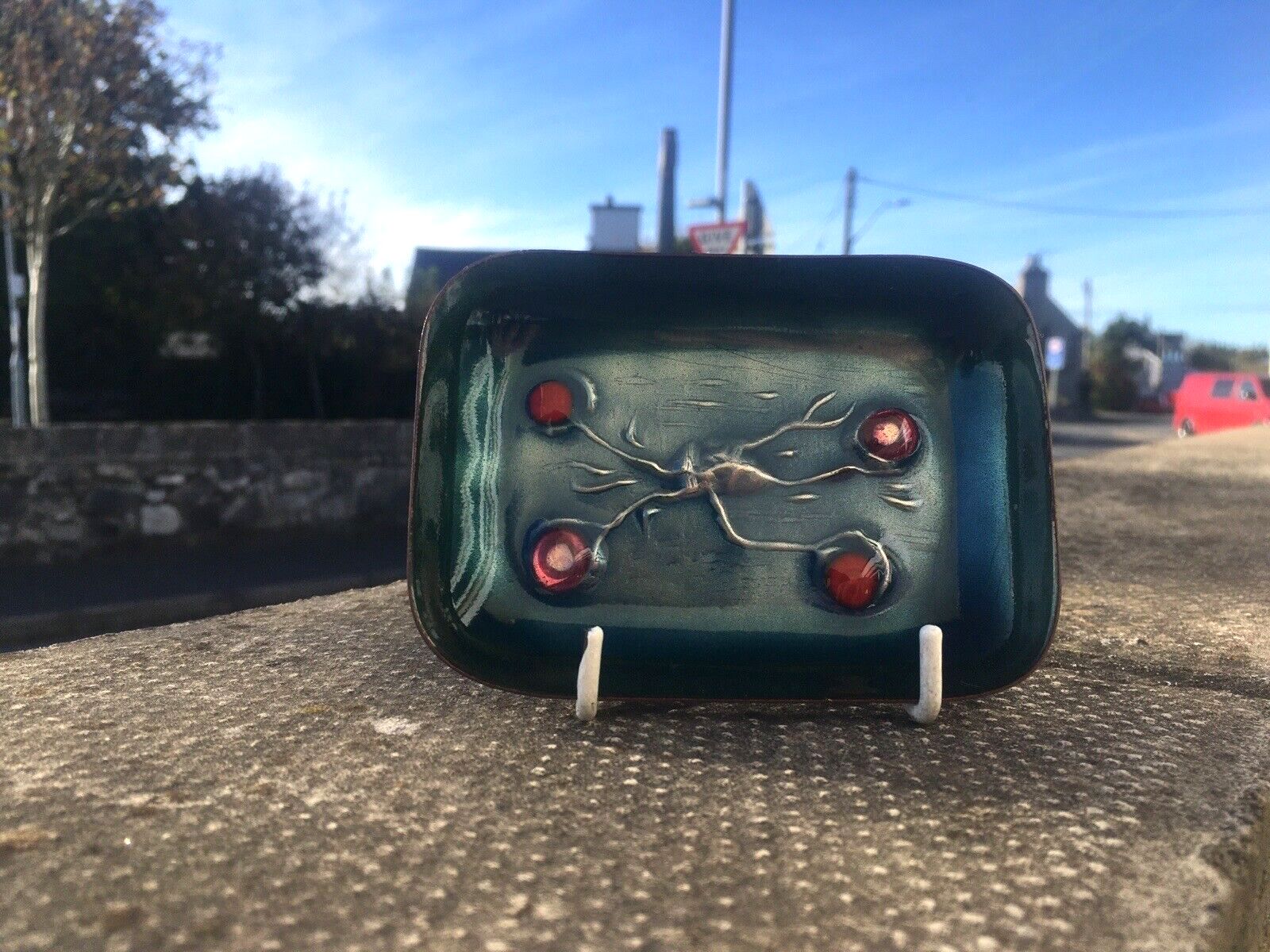 60's Modernist Laurana Rame D'arte Italy Franco Bastianelli Enamel Pin Dish 70's photo furniture