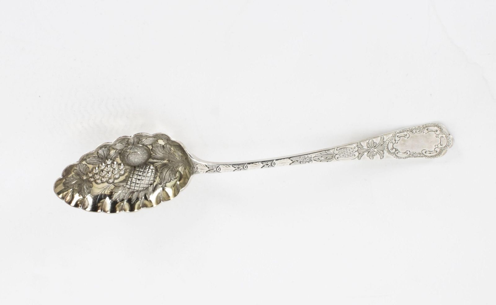photo furniture Antique Boxed Fruit Set Spoons, Nutcrackers, Grape Scissors Hukin & Heath19th C