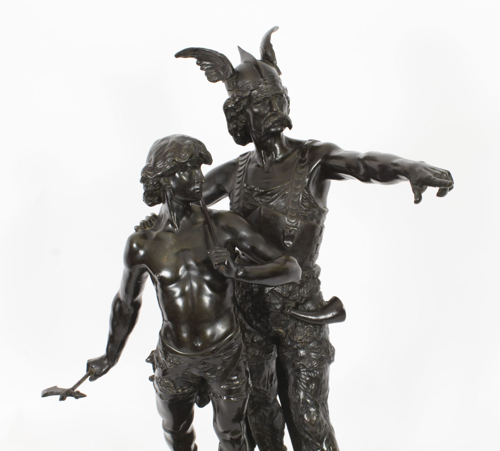 Antique Bronze Of Vercingetorix With His Son By Emile Laporte 19th C photo vintage