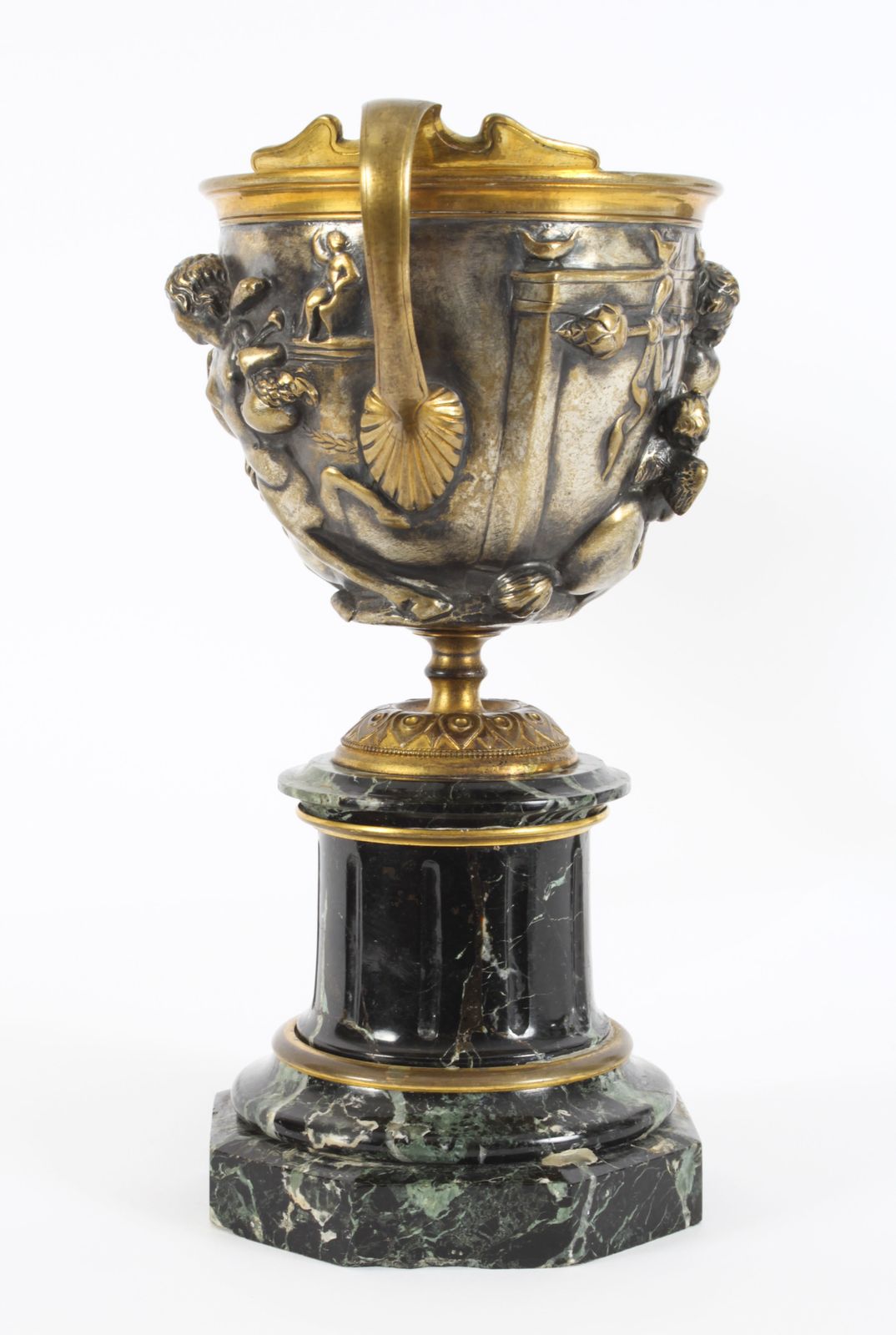 Antique Pair French Grand Tour Silvered Bronze Pedestal Urns C1860 19th C photo 1550.0