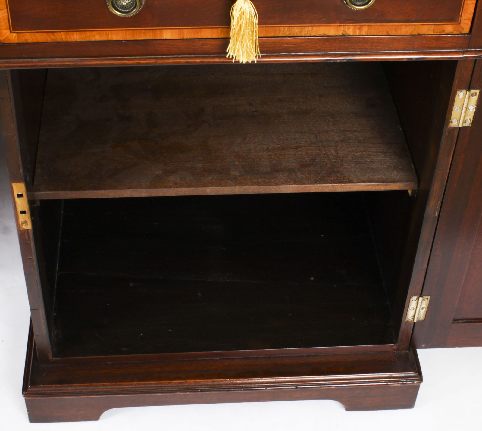 7950.0 Victorian Flame Mahogany Partners Pedestal Desk C.1860  19th C photo