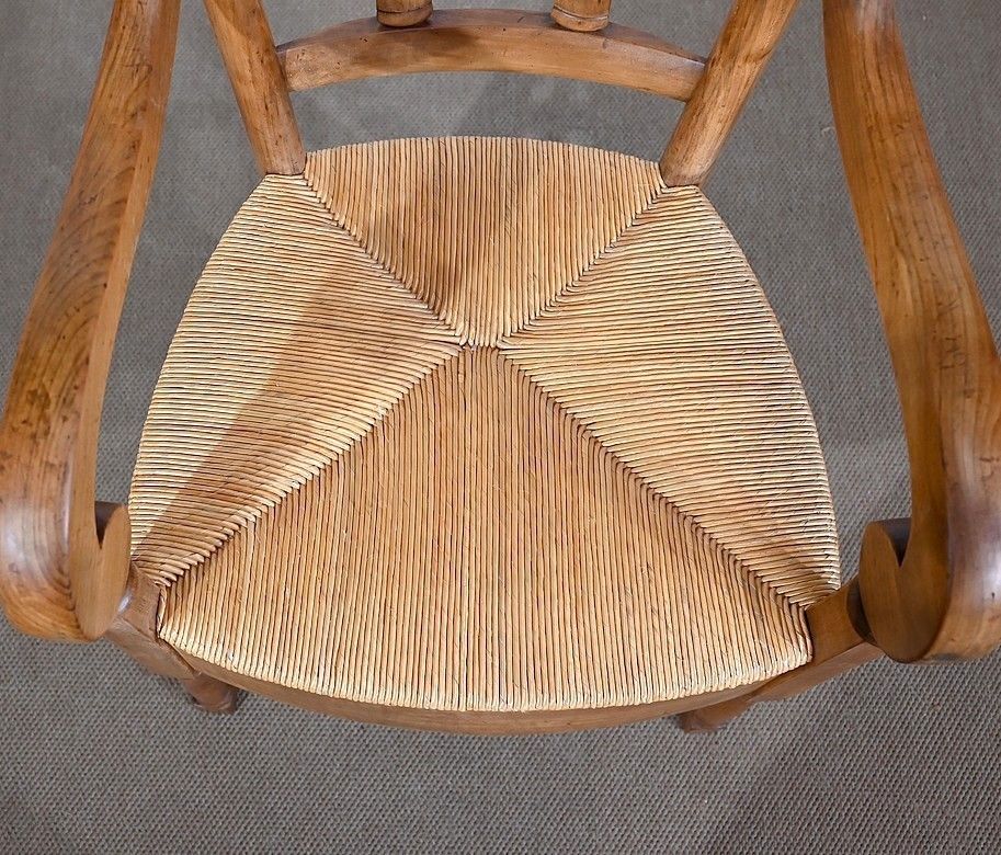 photo vintage Armchair In Solid Cherry, Empire Period, Early 19th Century