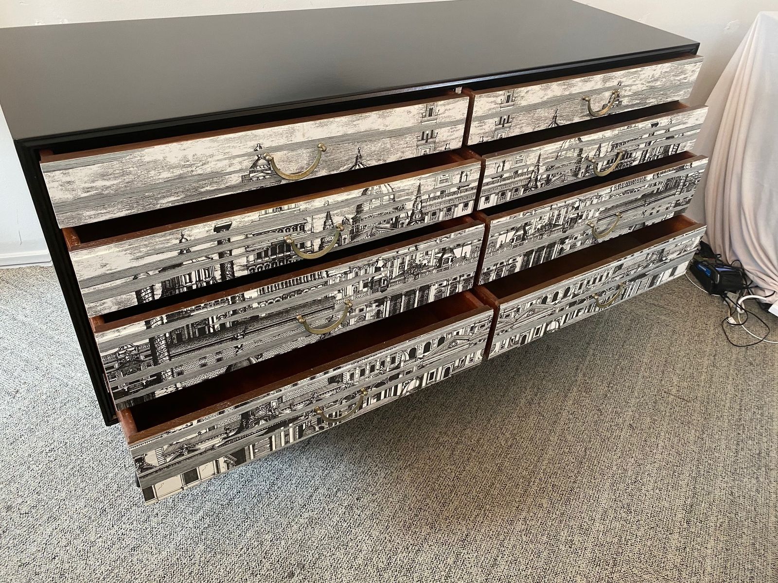 Mid Century Chest Of Drawers In The Style Of Fornasetti photo Furniture