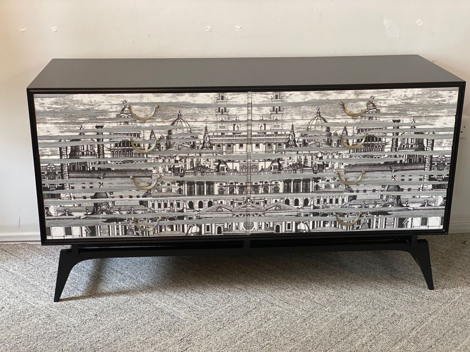 Mid Century Chest Of Drawers In The Style Of Fornasetti photo vinterior