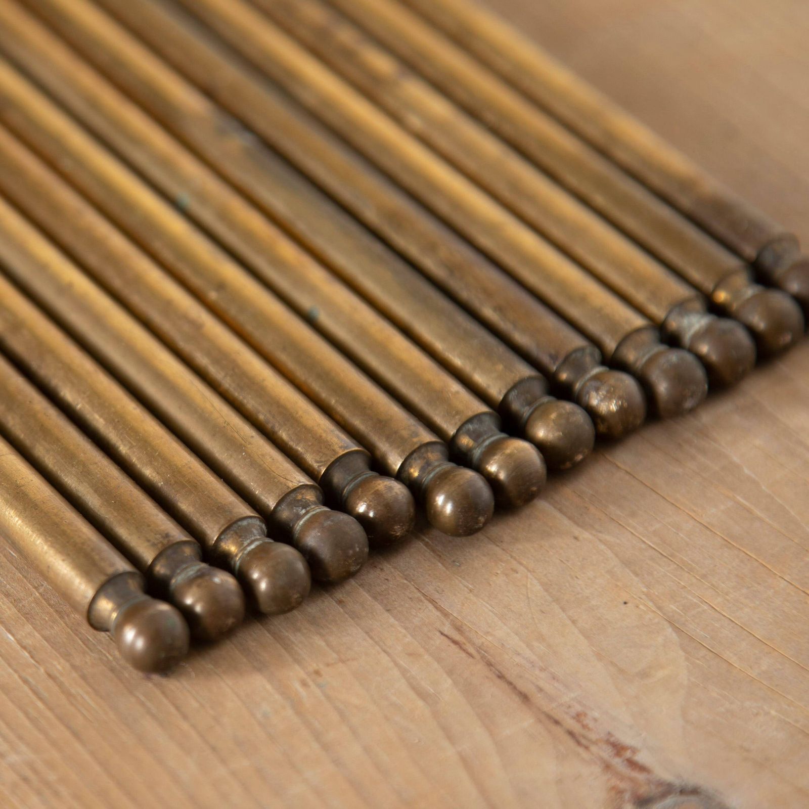 Quality Antique English Set Of Thirteen Victorian Brass Stair Rods photo furniture