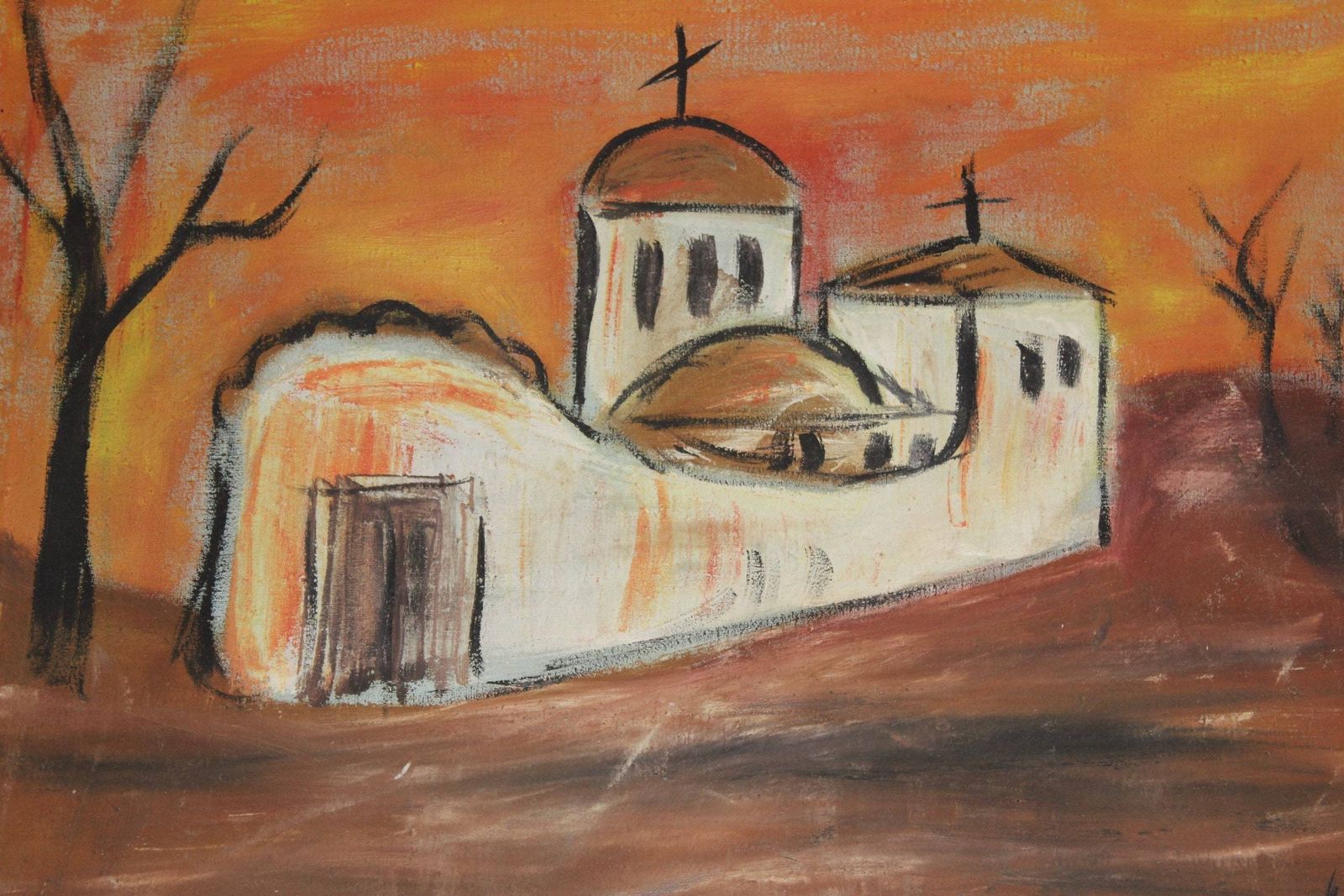 Landscape Oil Painting Original Contemporary Art, Canvas Wall Autumn Painting, Weddings, Anniversary Gift photo for sale