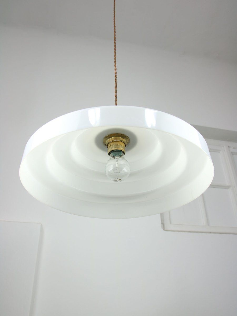 photo for sale Mid Century Cascade Brass And Acrylic Glass Pendant Lamp