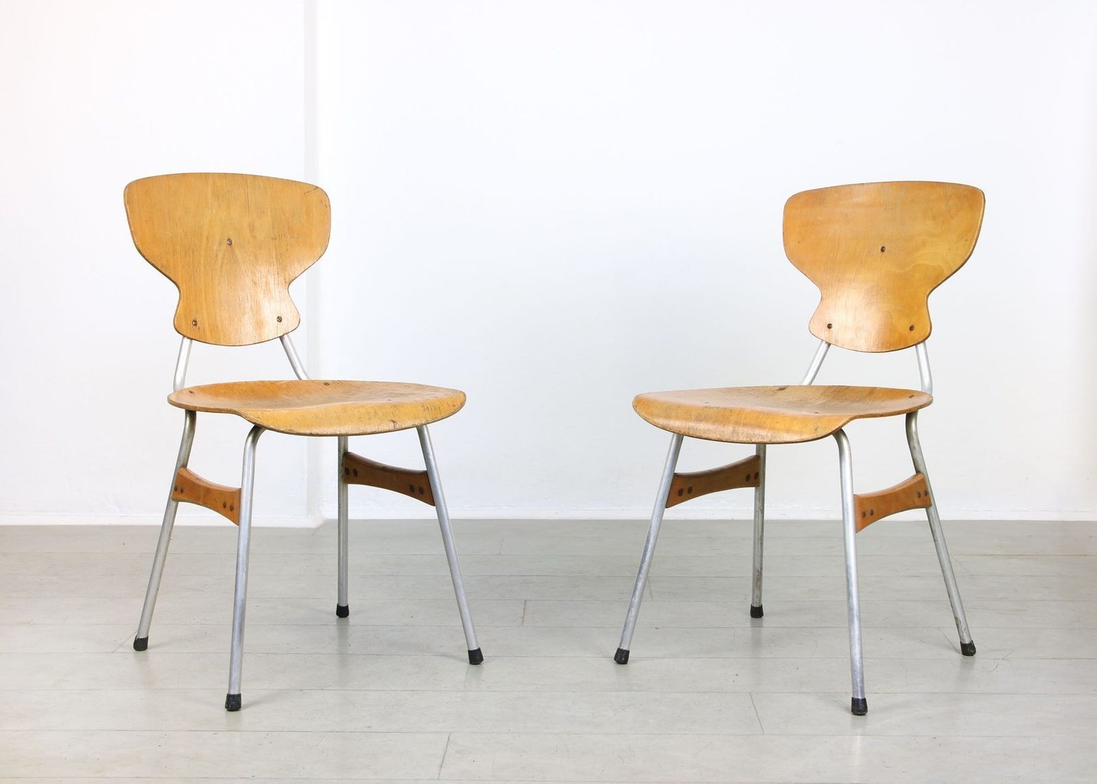 Mid Century Plywood Desk Chairs By Niko Kralj For Stol Kamnik, Set Of 2
