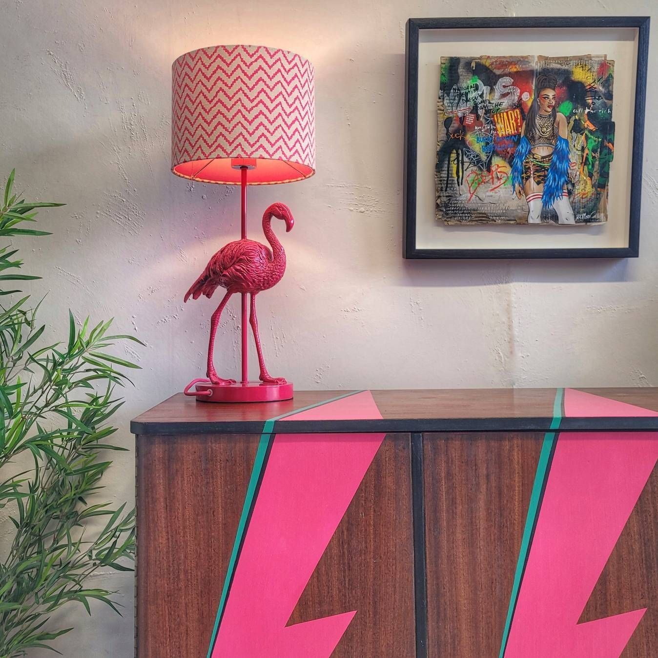 Commission Item Desk Home Office Mid Century Modern Ziggy Stardust  David Bowie  Lightning Bolt photo for sale