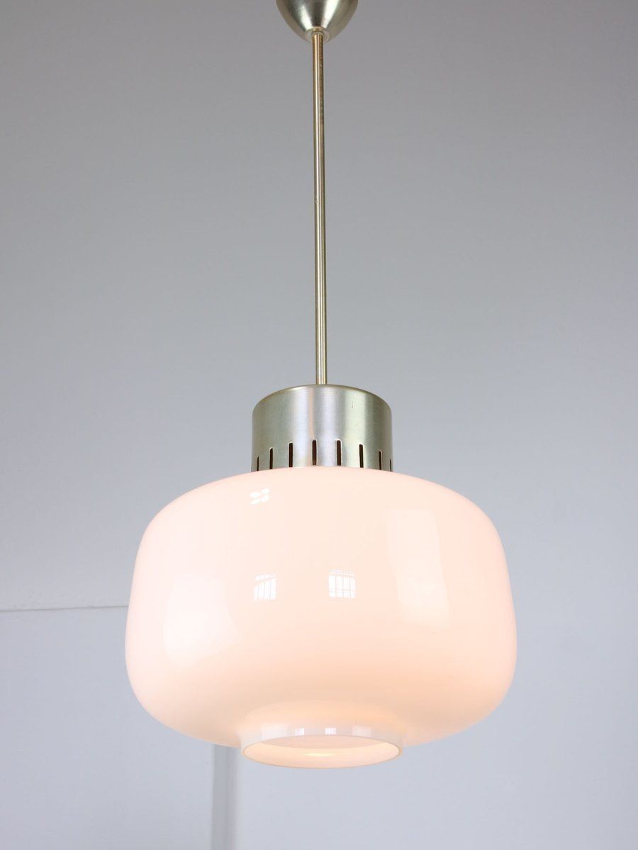 Mid Century Opaline Pendant Lamp photo for sale
