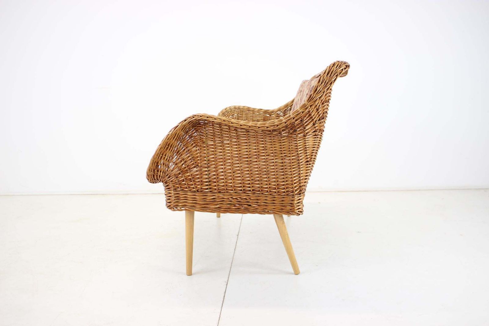 1970s Two Seater Rattan Sofa By Uluv, Czechoslovakia photo Furniture