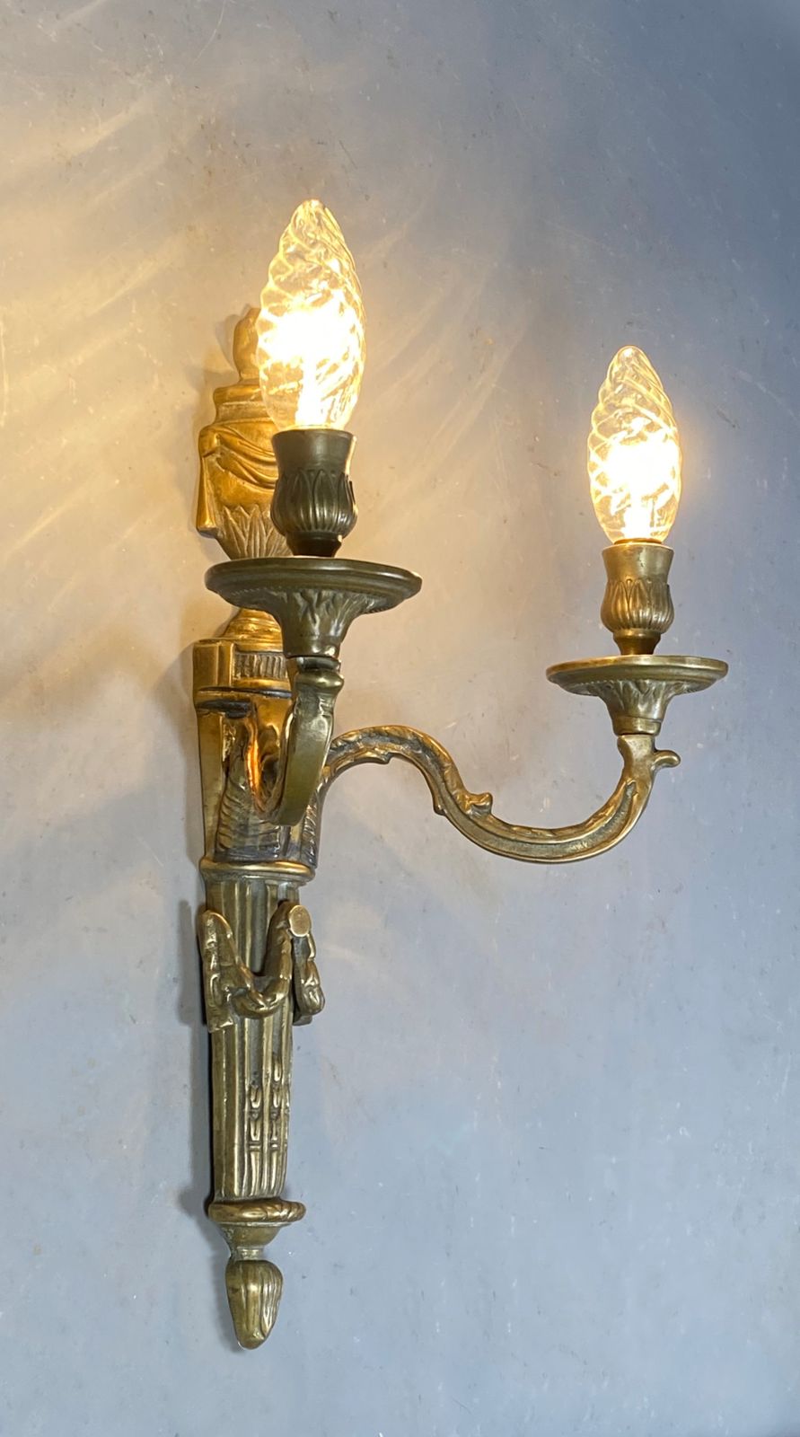 Grote Antieke Franse Bronzen Wandlamp Napoleon III photo Verlichting