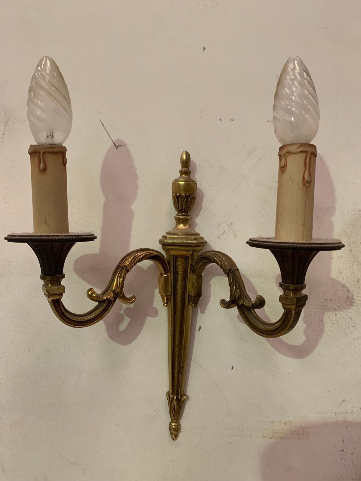 Pair Of Louis XV Style Sconces In Gilded Bronze XX Century photo buy