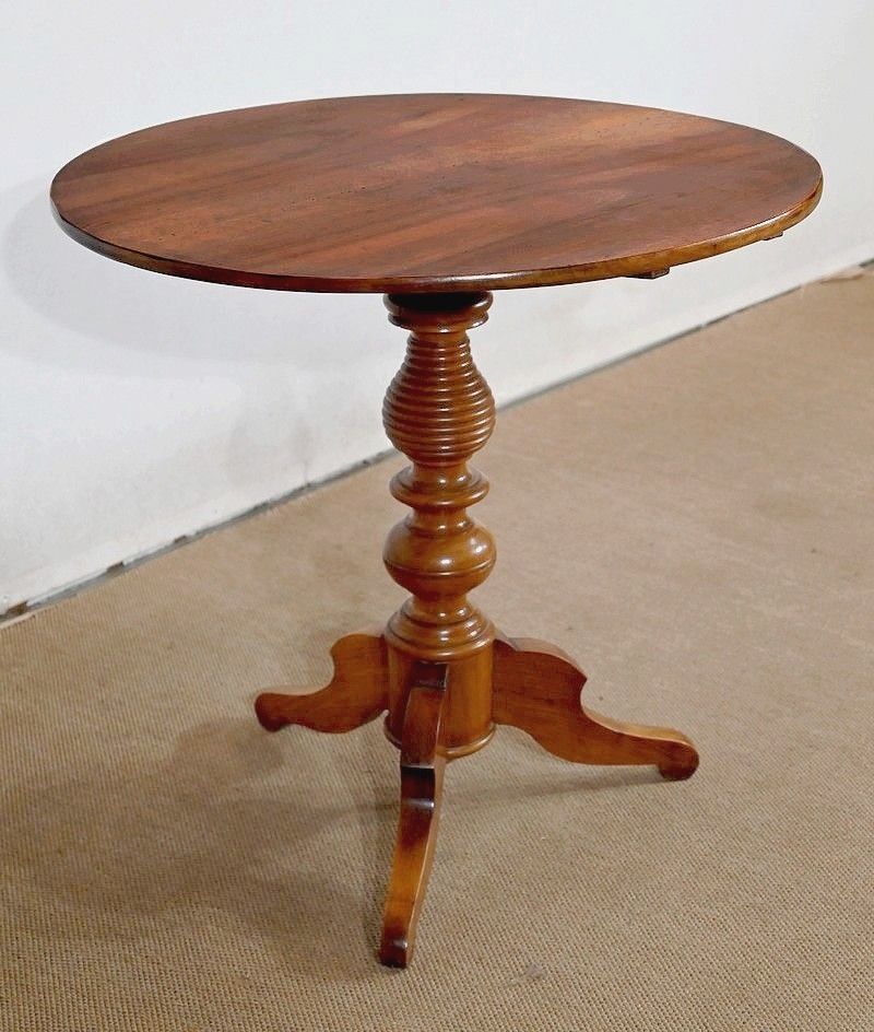 Pedestal Table In Solid Walnut, Louis Philippe Style   2nd Half Of The 19th Century photo for sale