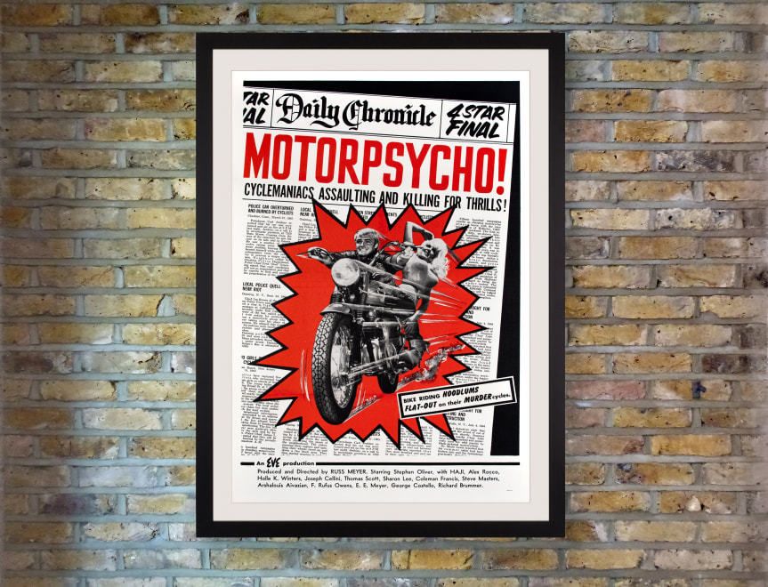 'Motorpsycho' Original Vintage Film Poster, American, 1965 photo furniture