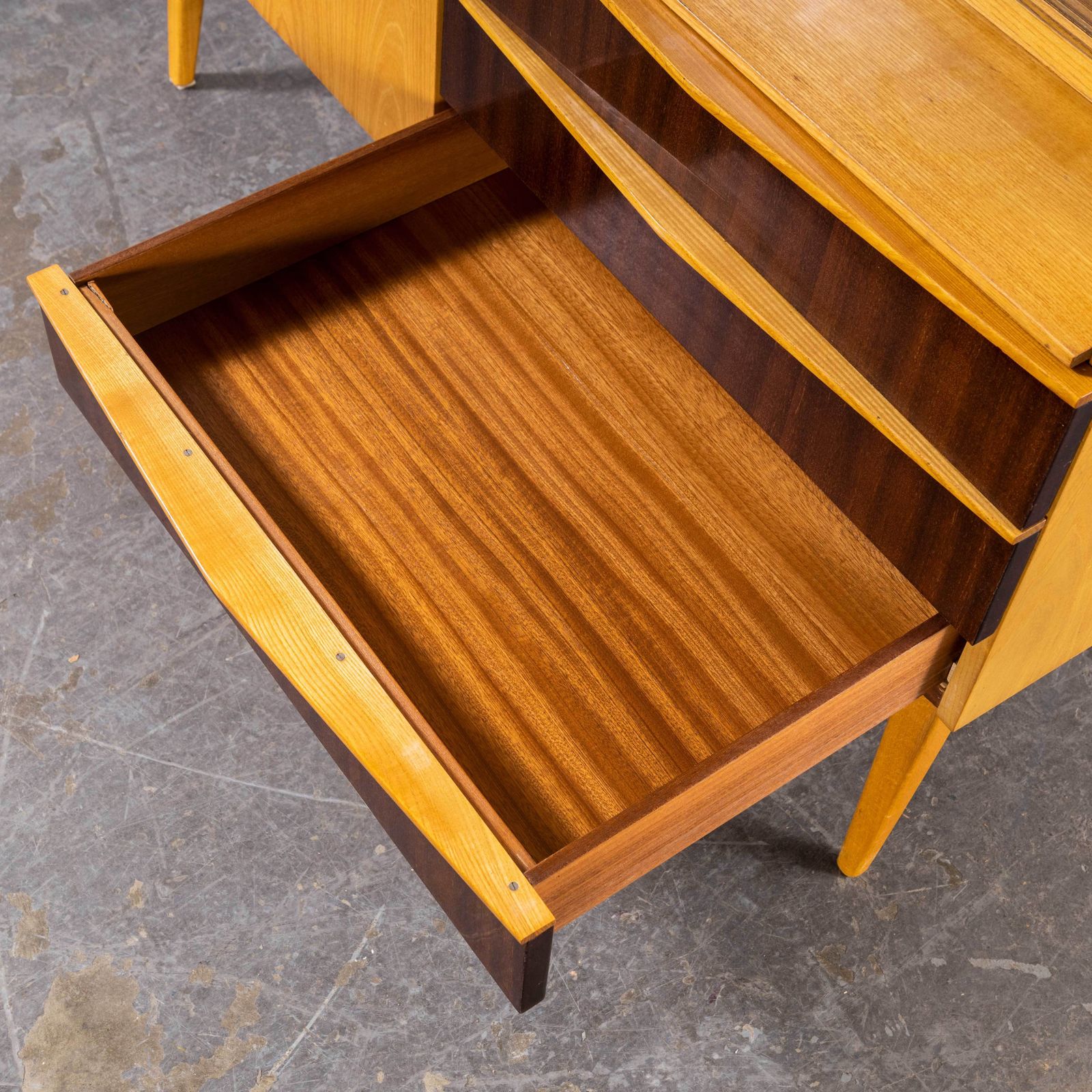 1960’s Four Door Birch Two Tone Cabinet – Nabytek Czech photo vinterior