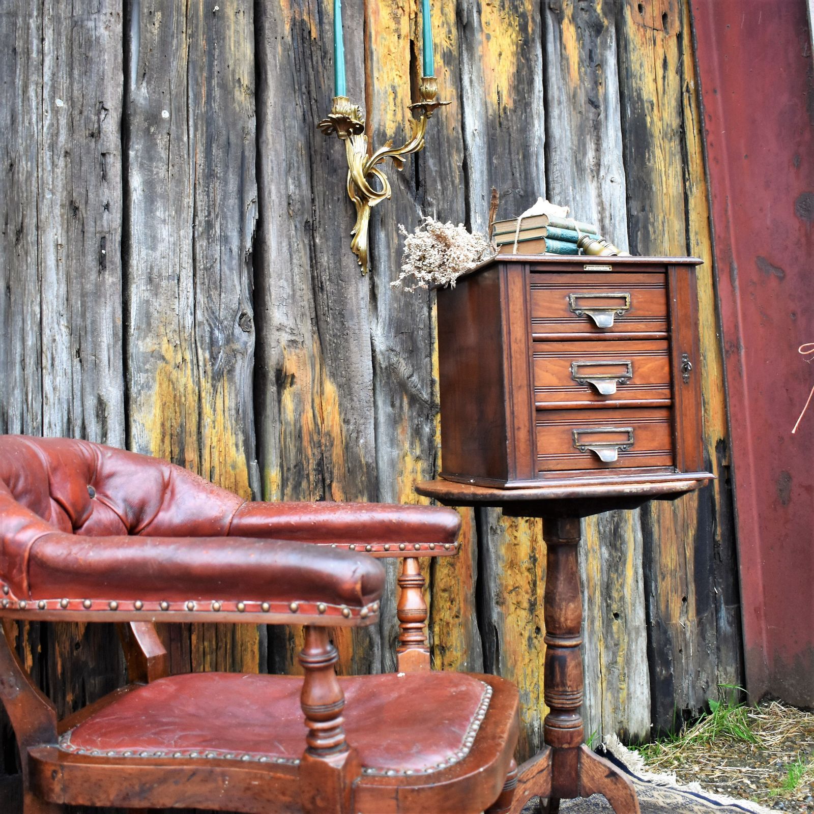 Antique Shannon Desk Top Oak Filing Cabinet Collectors Storage Bank Of Drawers photo Furniture