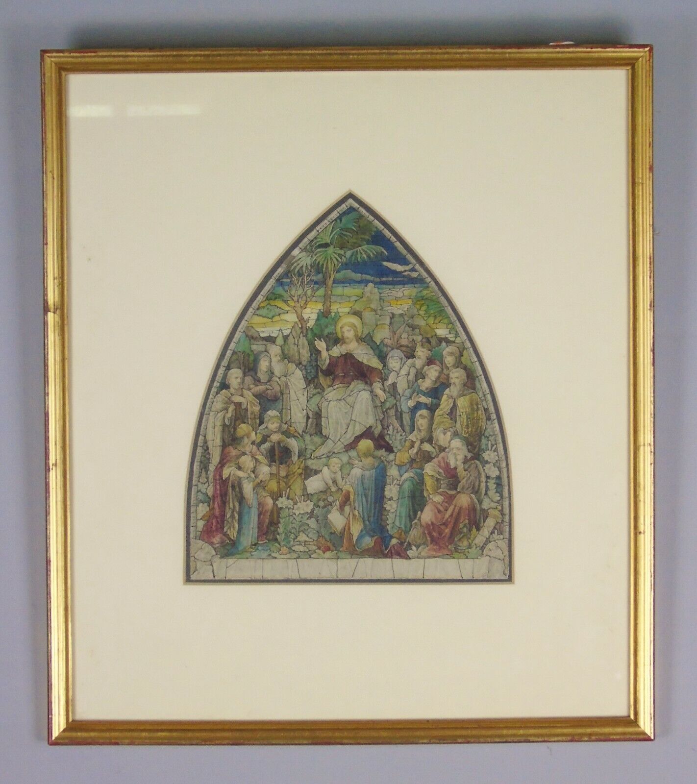 Watercolour Study For Stained Glass Panel Heaton Butler And Bayne 19th Century photo vintage