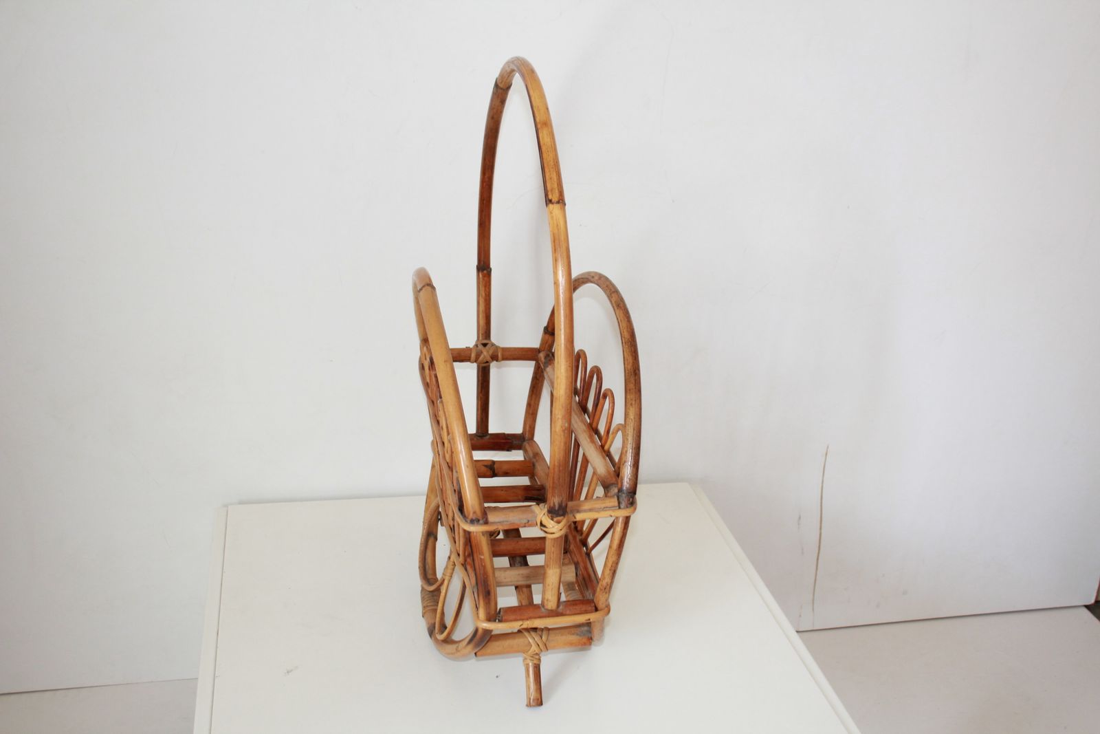 1960s Vintage Italian Bamboo Magazine Rack photo buy