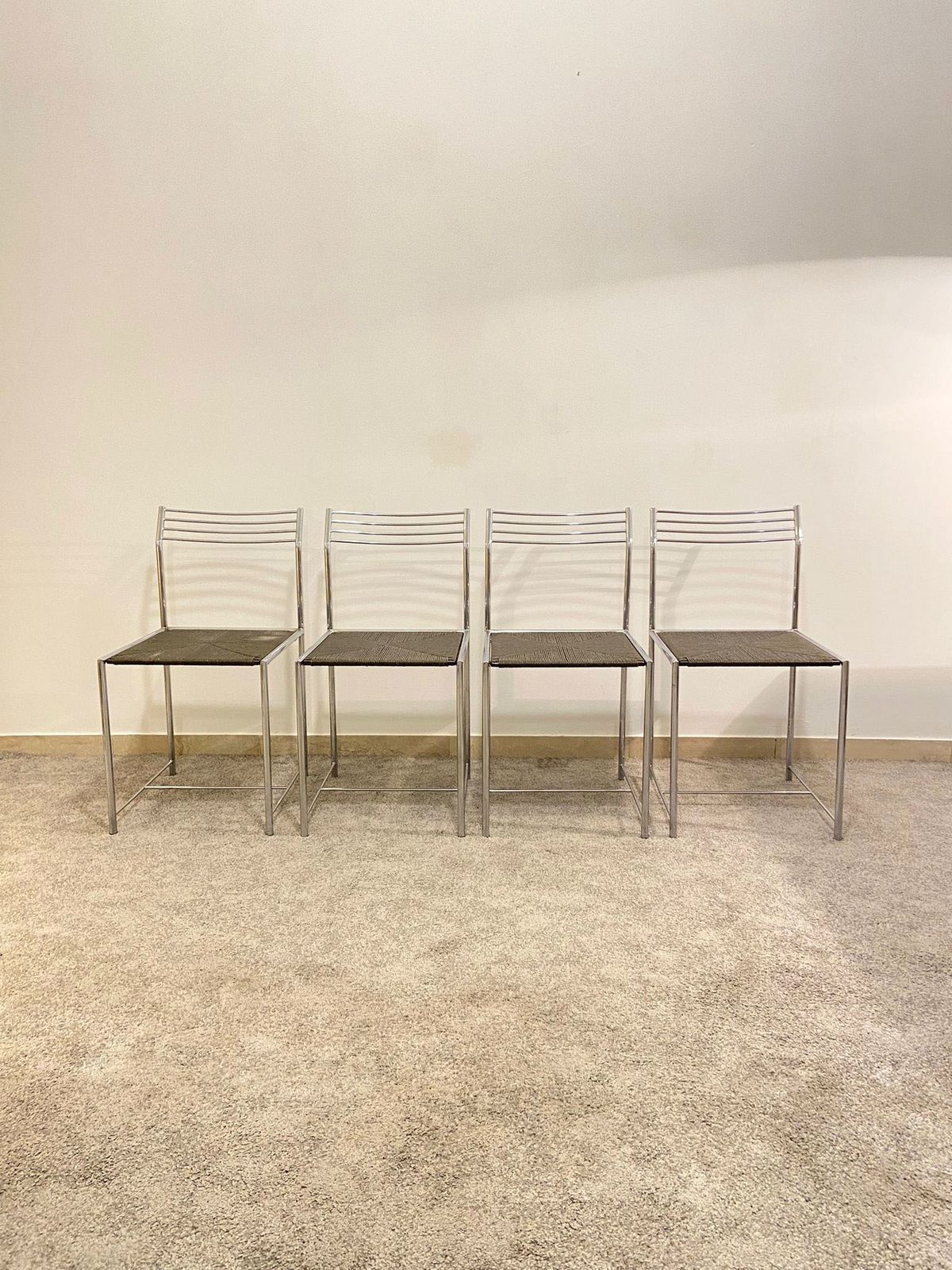 Furniture Set Di 4 Sedie Fly Line “Spaghetto”,Design Giandomenico Belotti, Italia 1970s photo