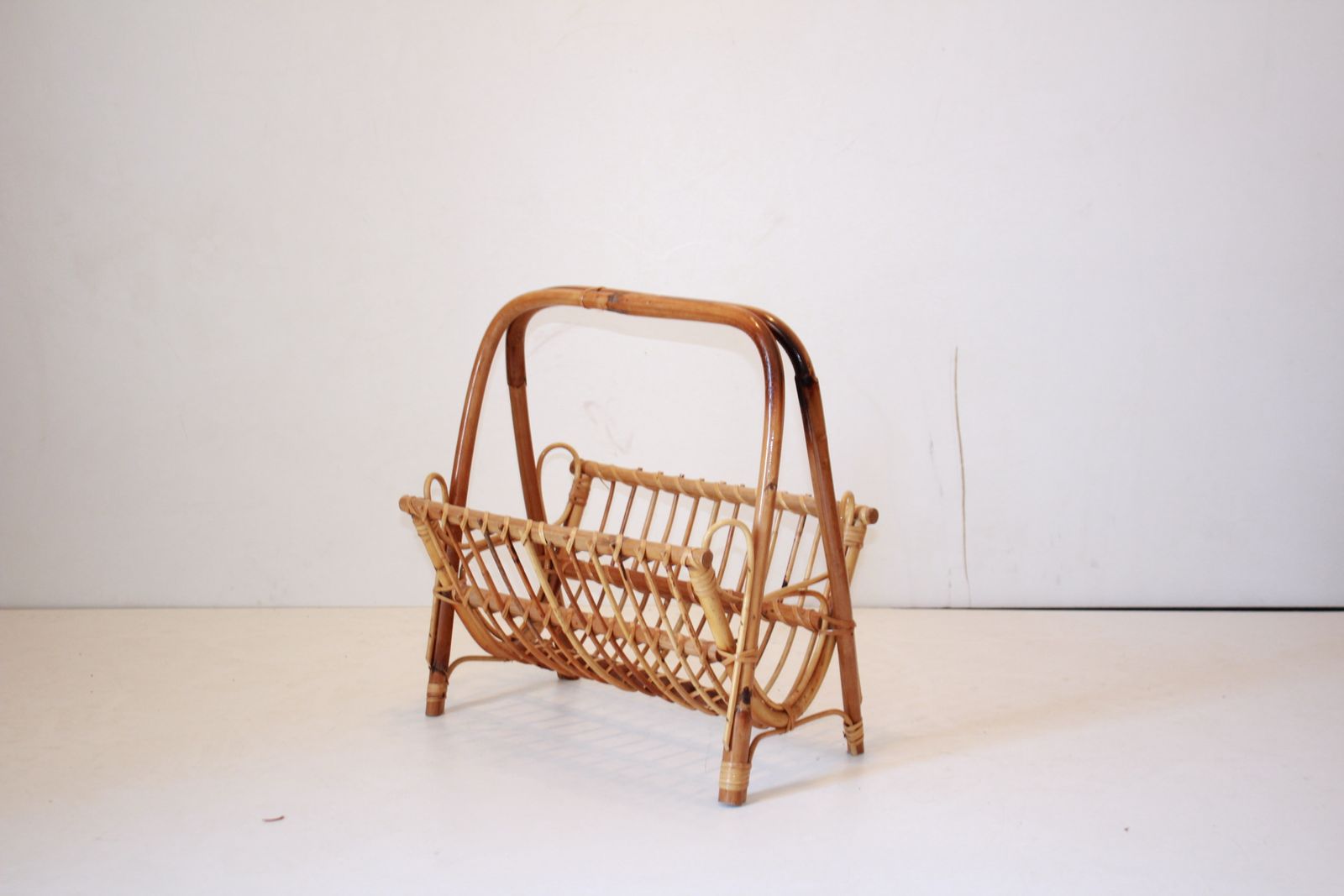 1960s Bamboo Magazine Rack, Franco Albini 1960's