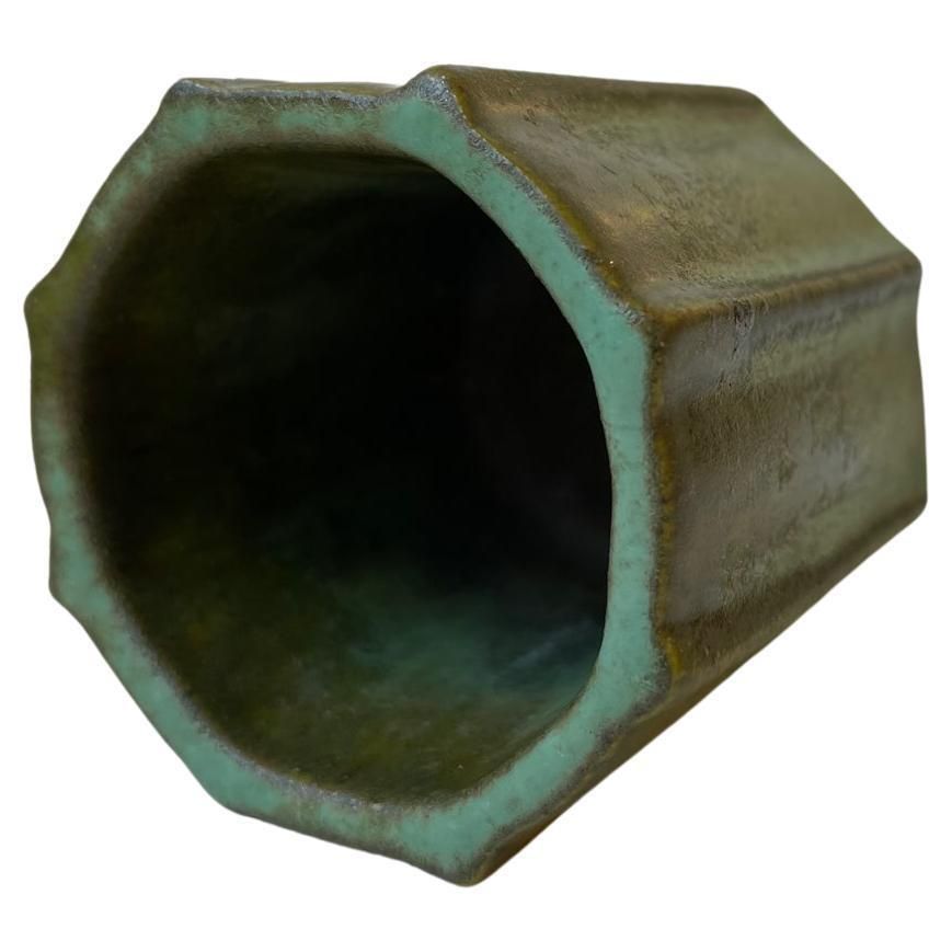Fluted Art Deco Vase In Green Glazes In The Manner Of Arne Bang photo furniture