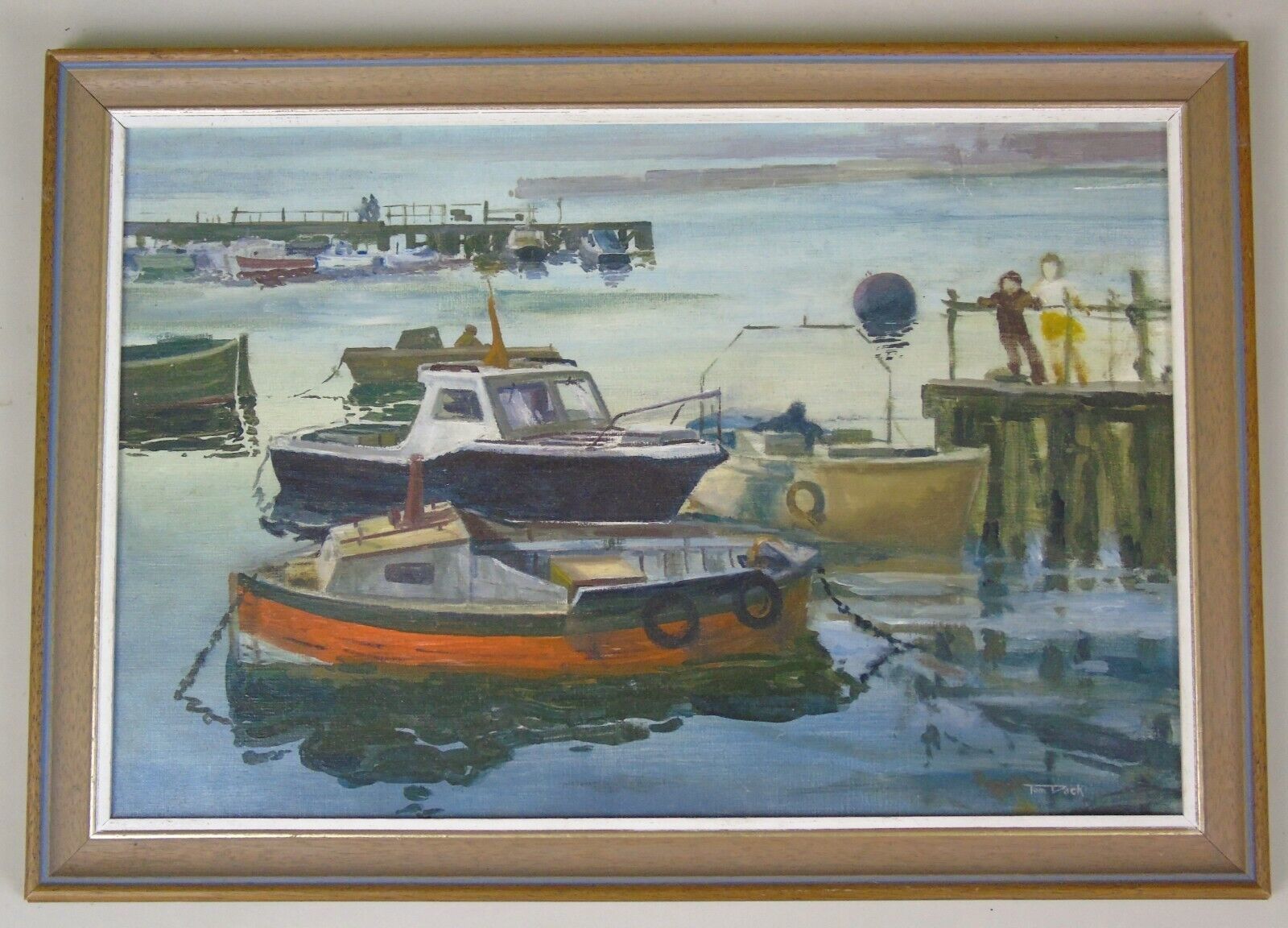 Oil Painting Tom Dack Boats In Blyth Harbour