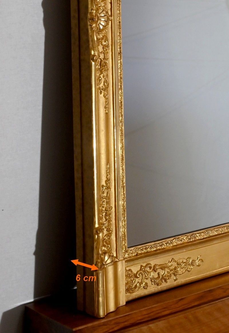 photo vinterior Gilded Wood Fireplace Mirror, Restoration Period   Early 19th Century