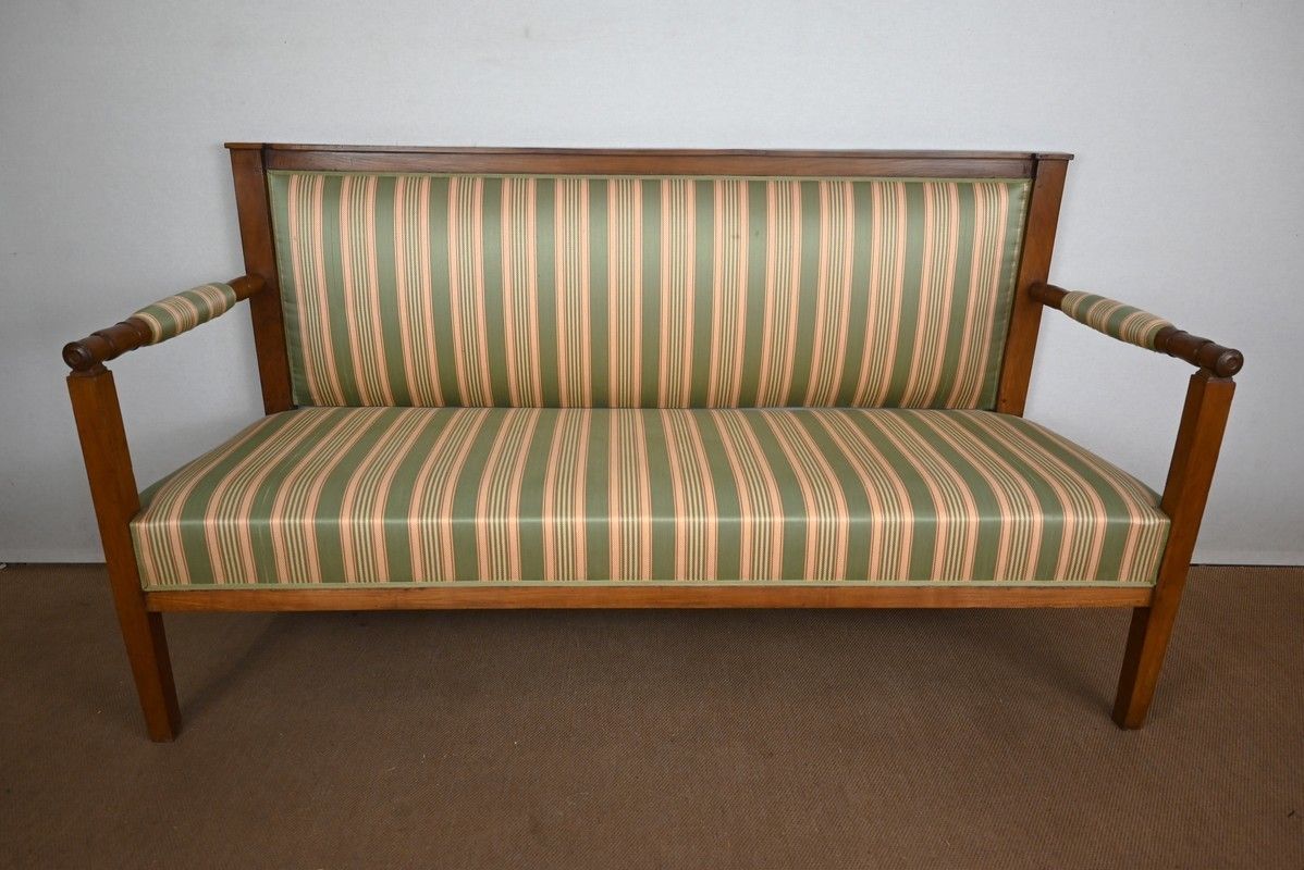 3 Seater Bench In Cherry, Directoire Style – 1st Part Of The 19th Century