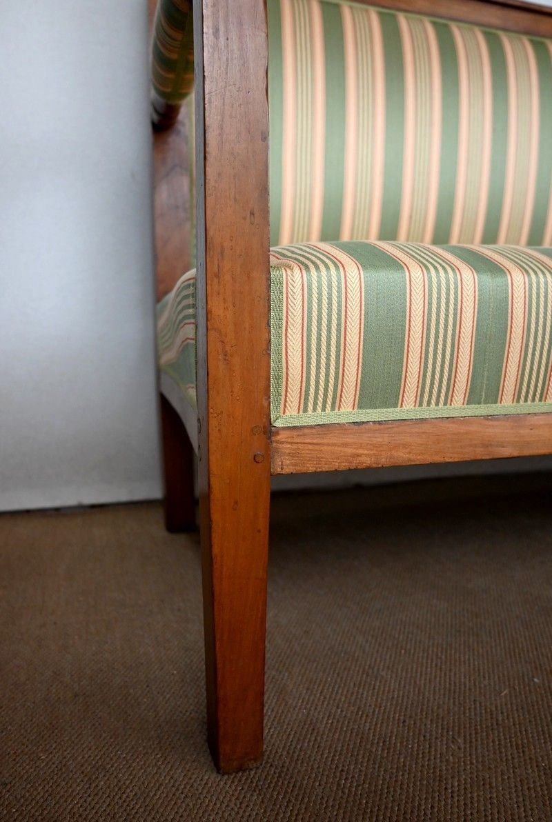 photo furniture 3 Seater Bench In Cherry, Directoire Style – 1st Part Of The 19th Century