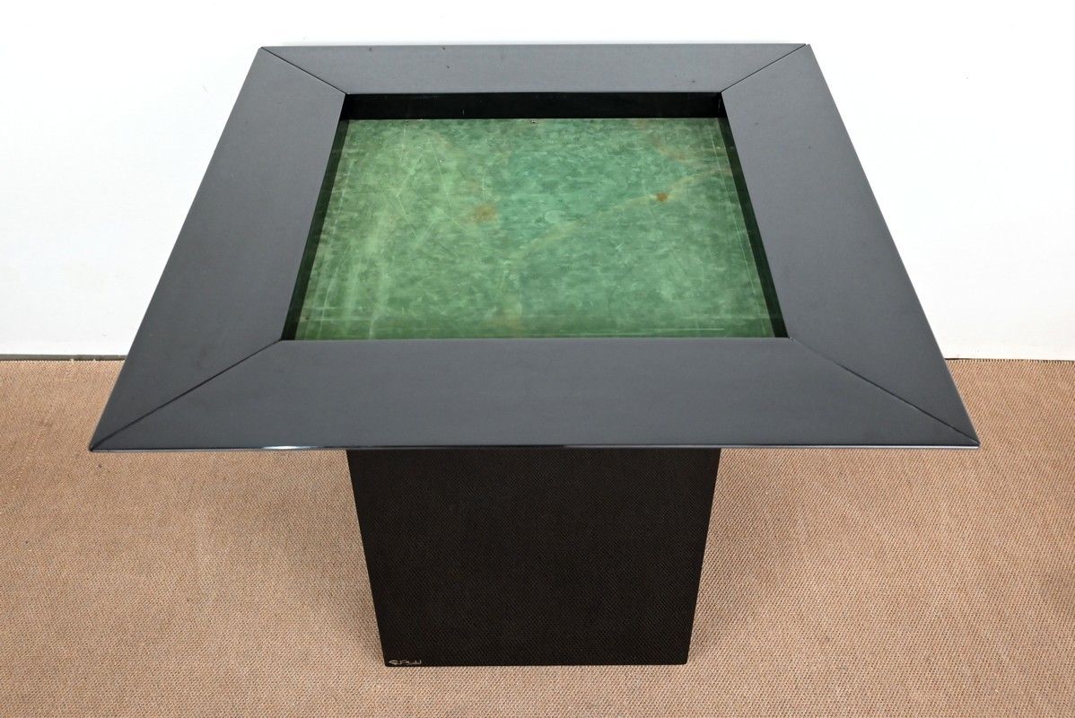 5016.1 Set Of Games Table, Chessboard And Pair Of Paul Michel Chairs – 1970 photo