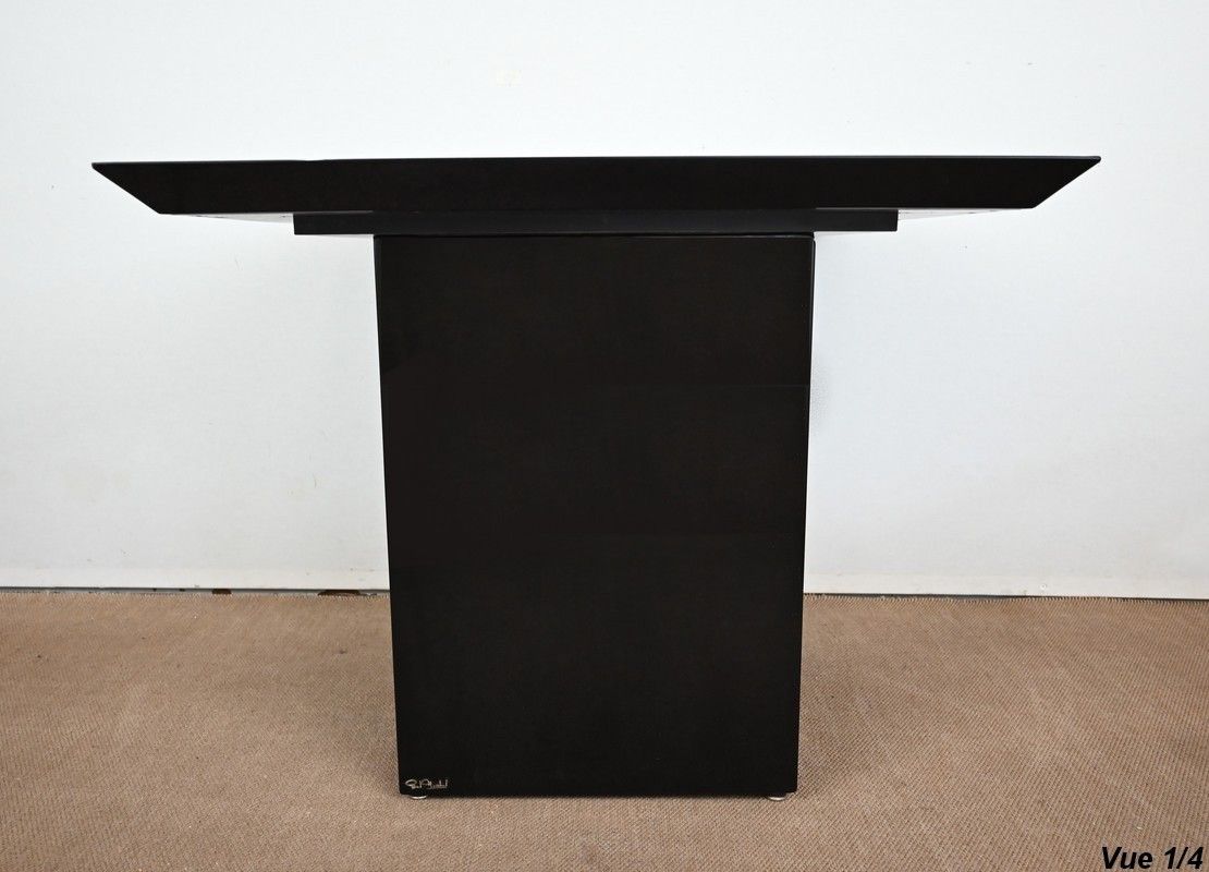 photo vinterior Set Of Games Table, Chessboard And Pair Of Paul Michel Chairs – 1970