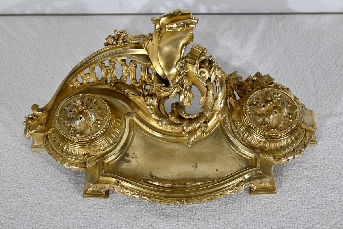 Inkwell In Gilt Bronze, Signed Vandevoorde   Early 20th Century photo 1812.8
