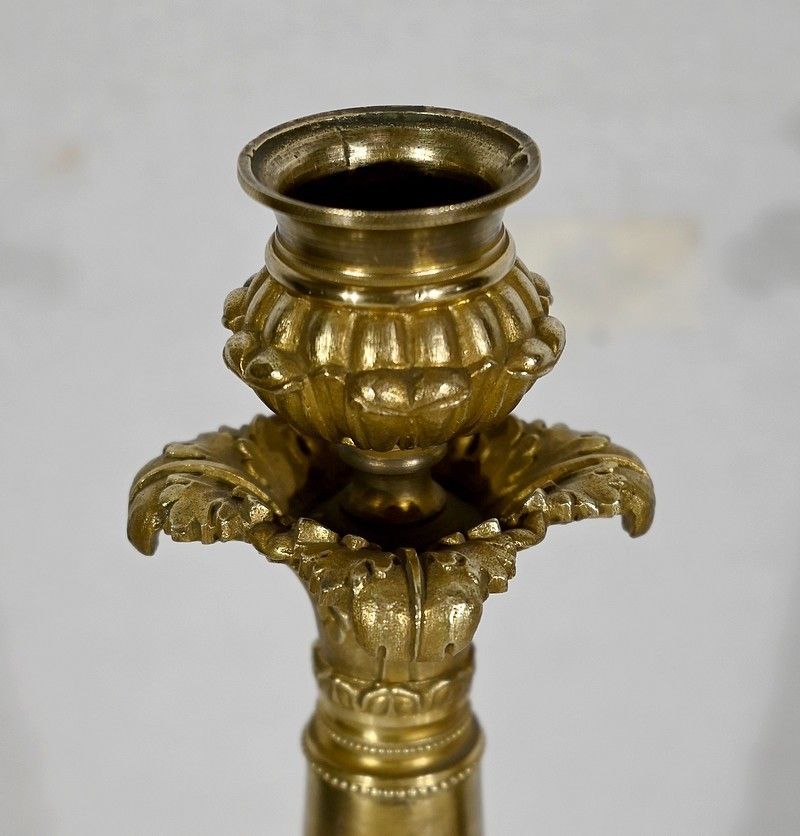 Pair Of Bronze Candlesticks, Restoration Period   Early 19th Century photo 1019.7