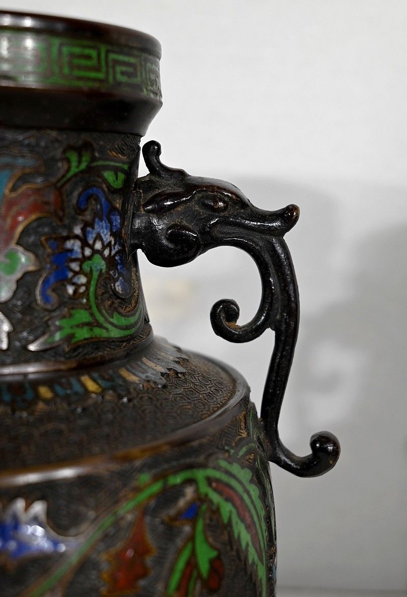 Pair Of Bronze Vases, China   Late 19th Century photo vintage