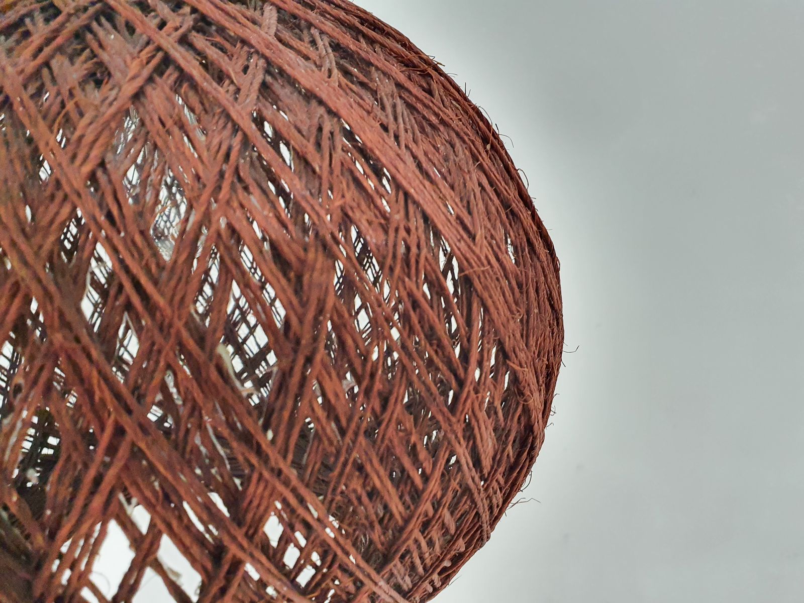 Vintage Pendant Light In Brown Rope, The Netherlands 1960's photo vinterior