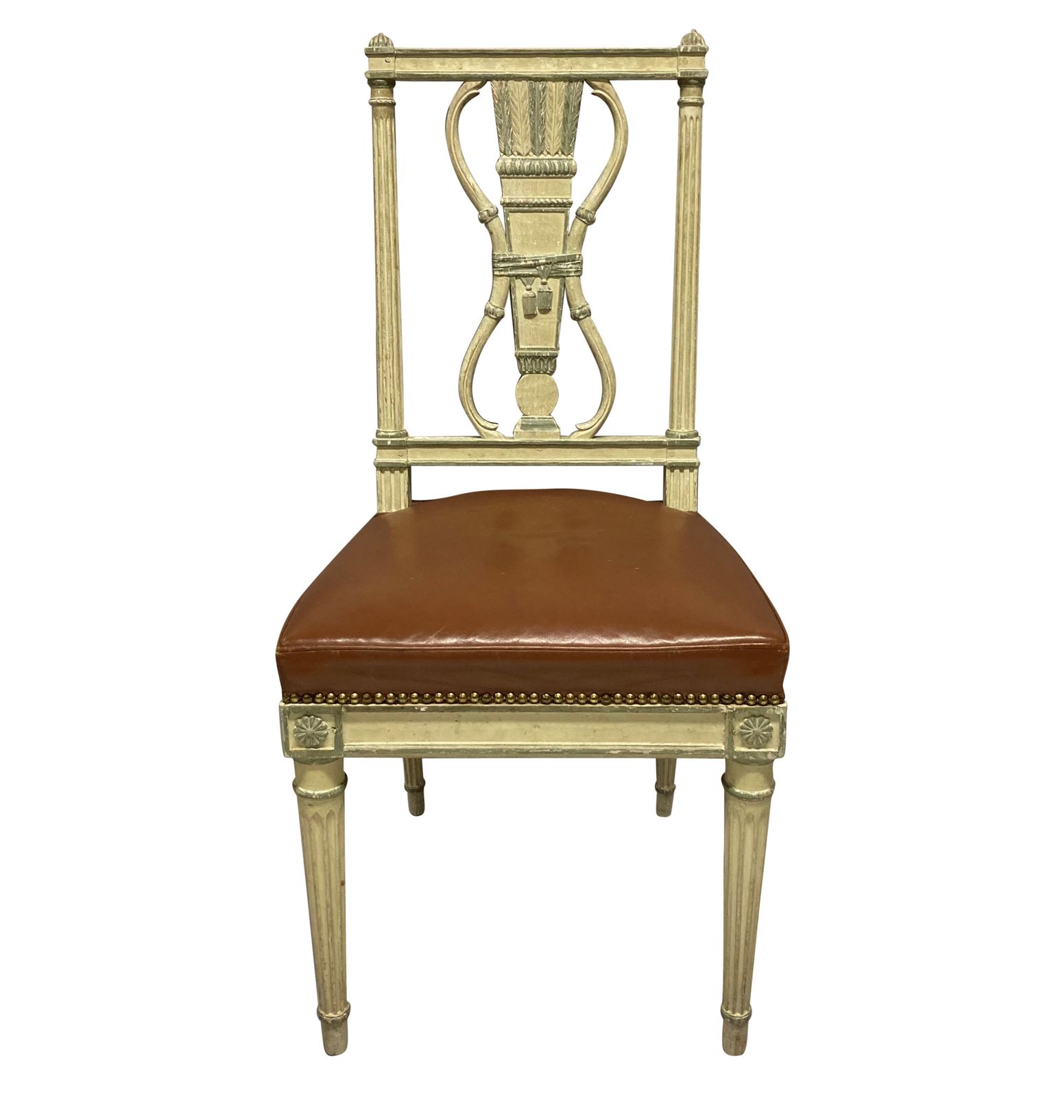 A Set Of Six Louis XVI Style Painted Dining Chairs photo furniture