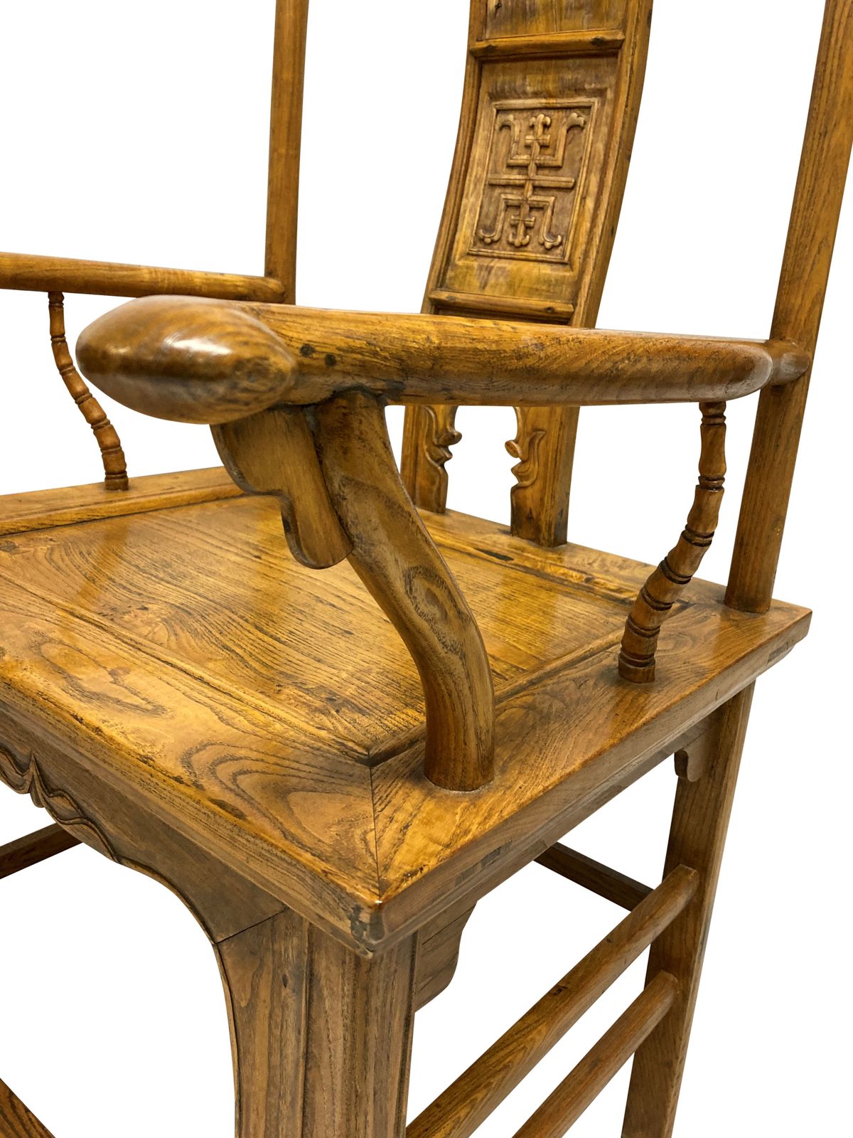 A Good Pair Of XIX Century Chinese Yoke Back Scholars Chairs In Elm photo buy