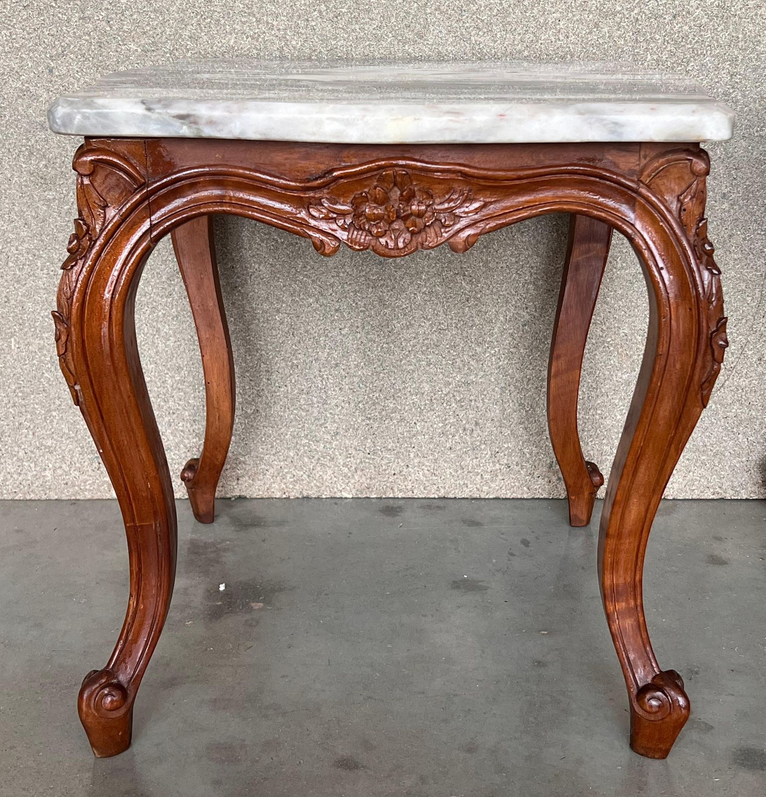 Louis XV Style Set Of Two Coffee Table With Marble Top photo vinterior