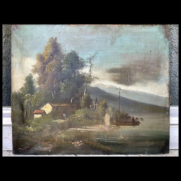 18th Century French Oil On Canvas photo furniture