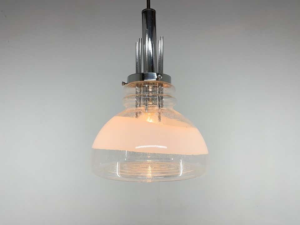 photo furniture 1960's Murano Glass & Chrome Pendantby Mazzega In Carlo Nason Style, Italy